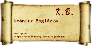 Kránitz Boglárka névjegykártya