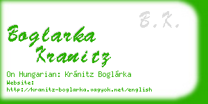 boglarka kranitz business card